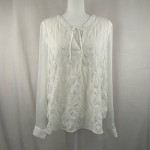 Banana Republic // Cream Sheer Top, Size XL
